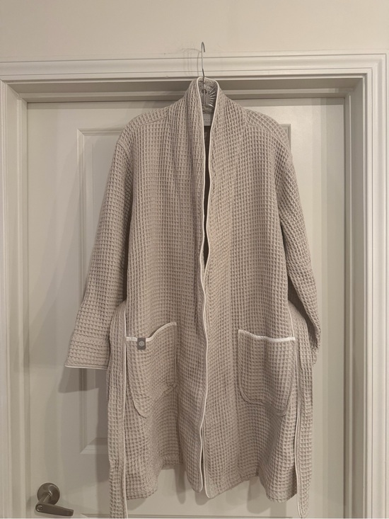 Boll & Branch Other - Waffle-Knit Open Front Coatigan in Beige - Women’s Cape Jacket